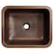 Nantucket Sinks 17 Inch X 14 Inch Hammered Copper Rectangle Undermount Bathroom Sink, 1.5 Inch Drain REHC - alternate 1